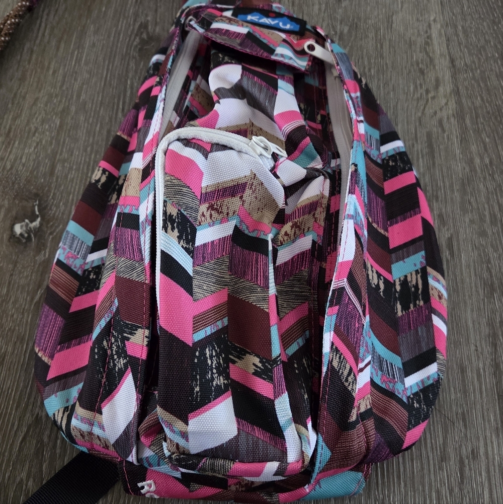 Kavu Mini Rope Sunset Blocks Pattern Messenger Bag - image 2